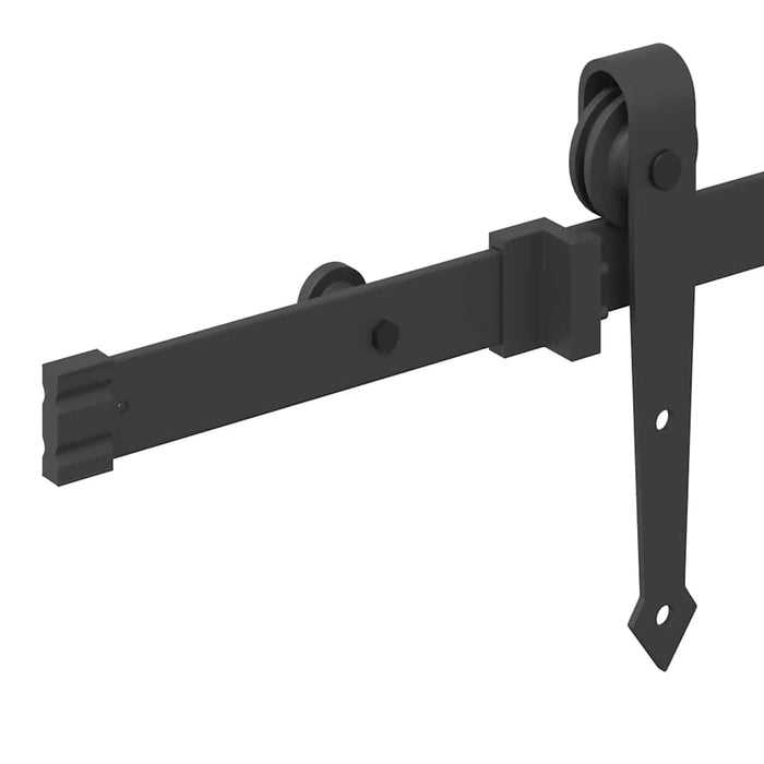 Sliding Door Hardware Kit 213.5 cm Steel Black