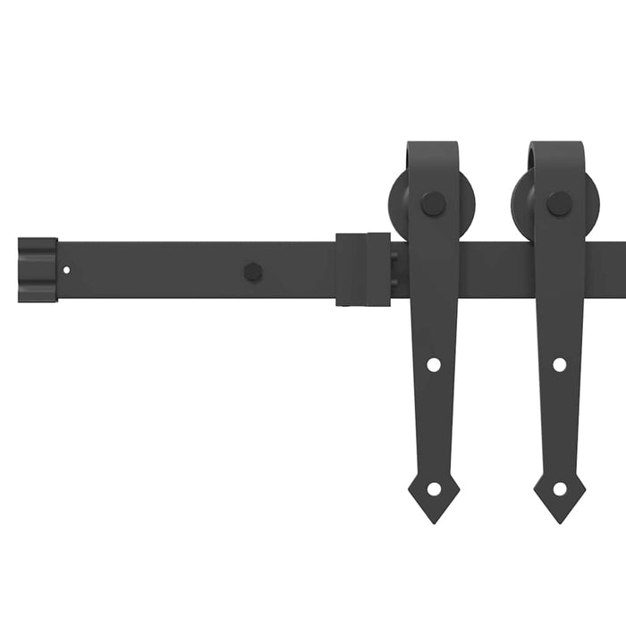 Sliding Door Hardware Kit 213.5 cm Steel Black