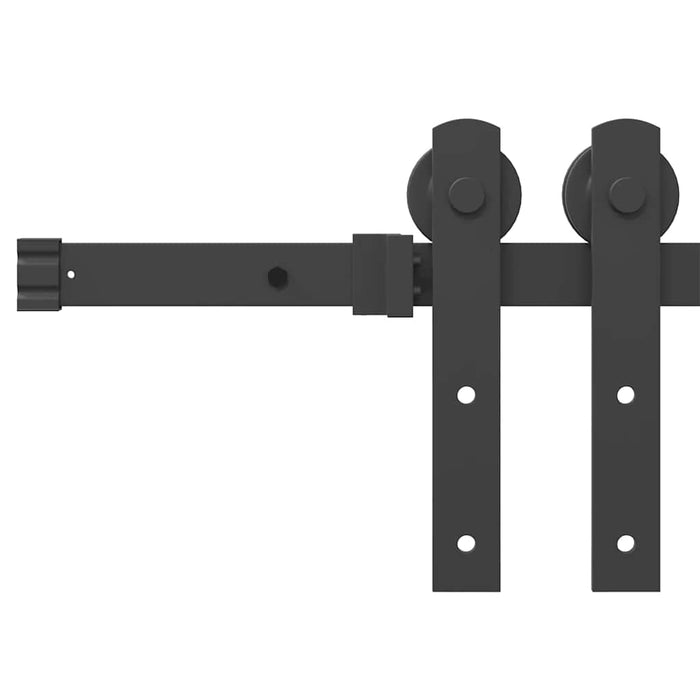 Sliding Door Hardware Kit 183 cm Steel Black