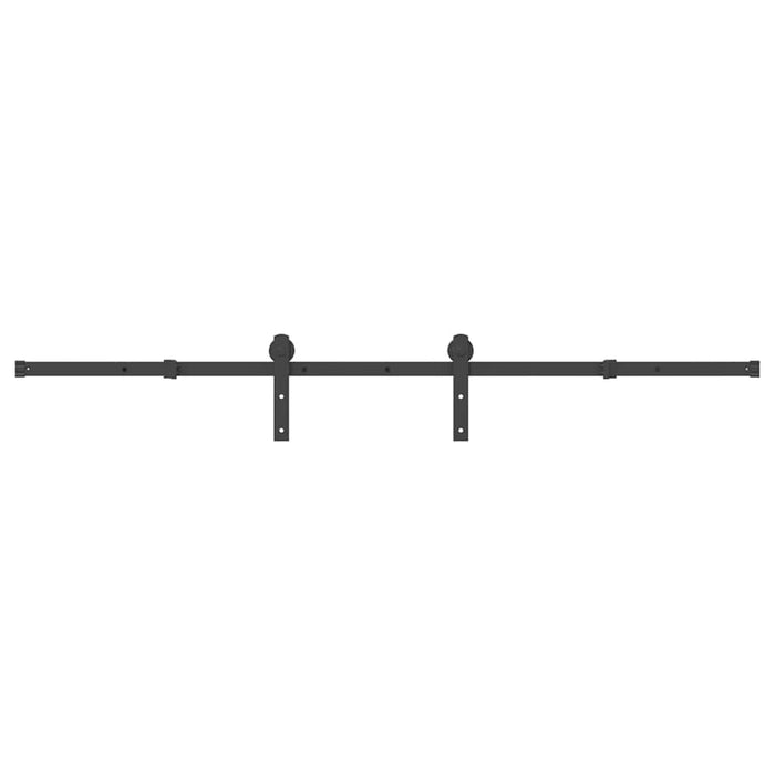 Sliding Door Hardware Kit 200 cm Steel Black