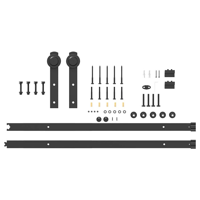 Sliding Door Hardware Kit 213 cm Steel Black