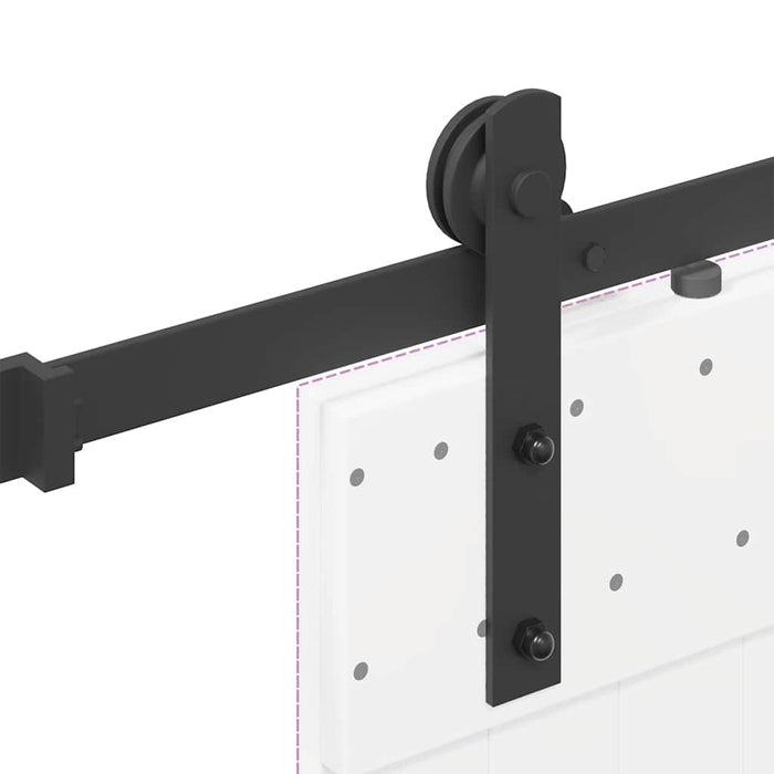 Sliding Door Hardware Kit 213 cm Steel Black