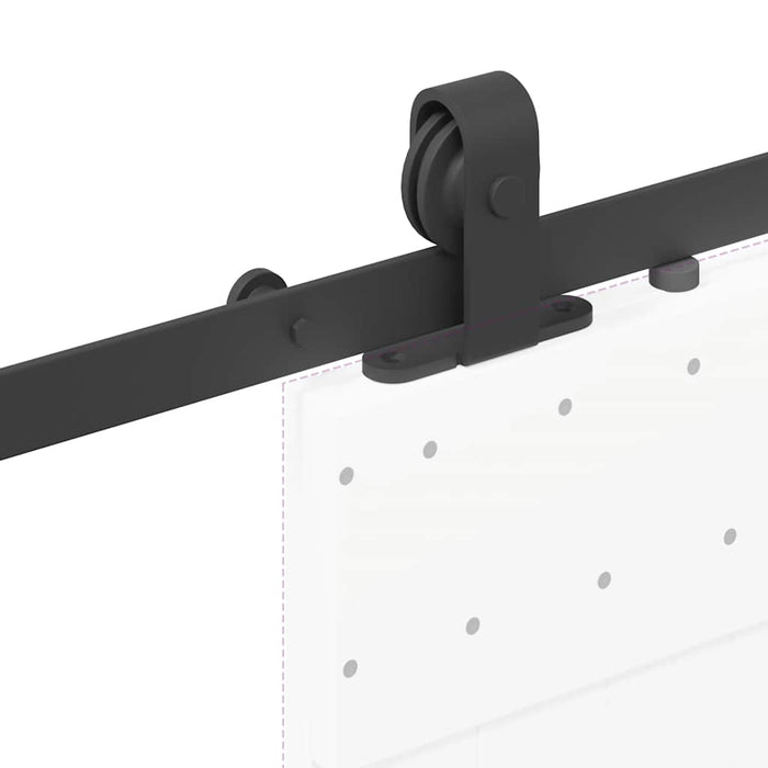 Sliding Door Hardware Kit 200 cm Steel Black