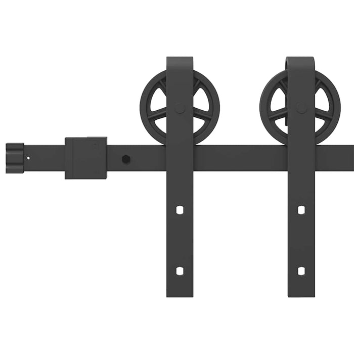 Sliding Door Hardware Kit 200 cm Steel Black