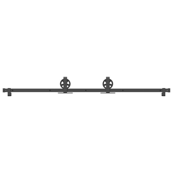 Sliding Door Hardware Kit 183 cm Steel Black