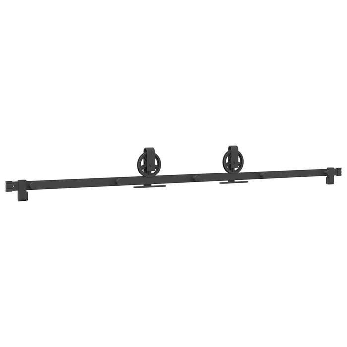 Sliding Door Hardware Kit 183 cm Steel Black