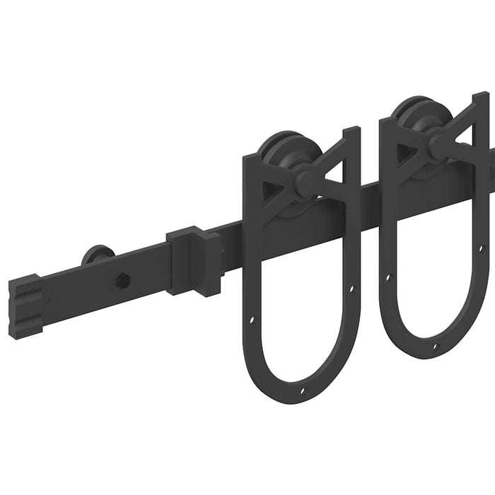 Sliding Door Hardware Kit 200 cm Steel Black