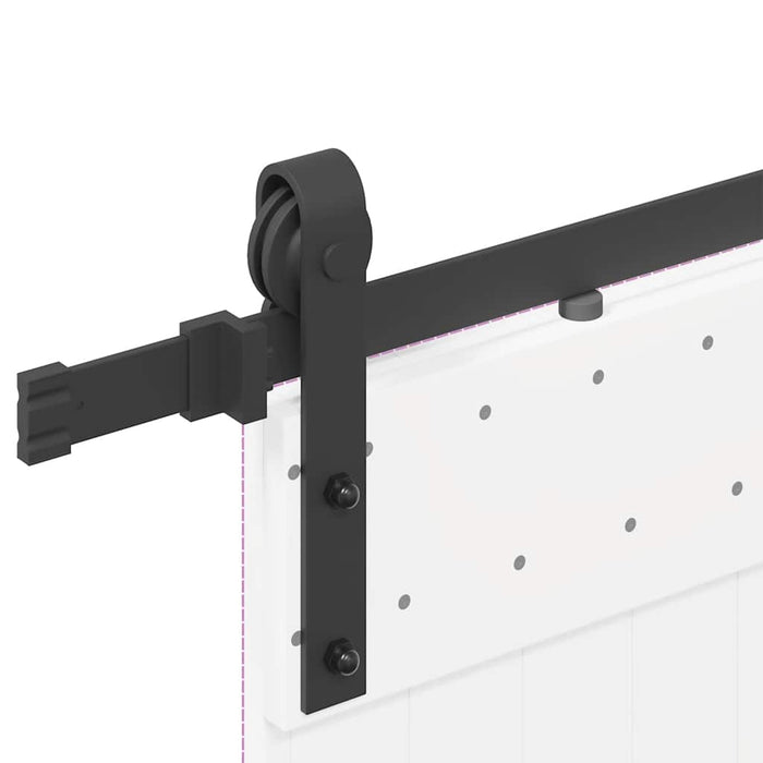 Sliding Door Hardware Kit 200 cm Steel Black