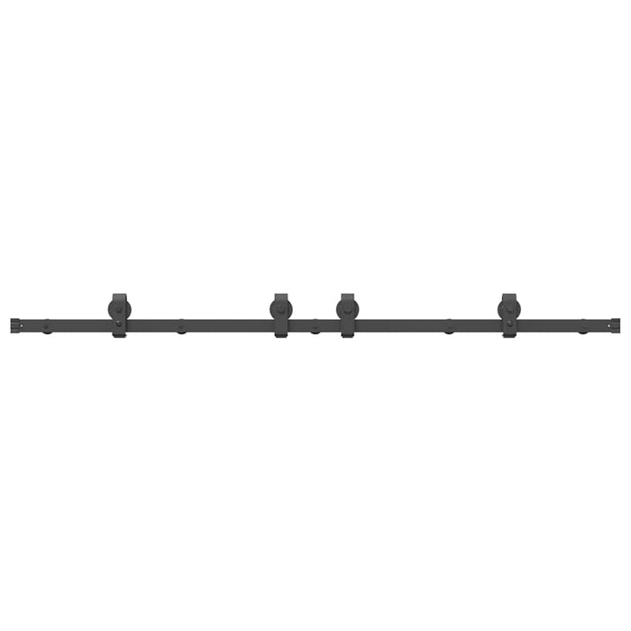 Sliding Door Hardware Kit 183 cm Steel Black