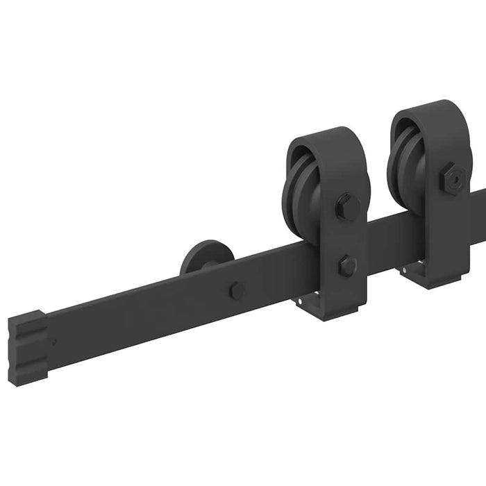 Sliding Door Hardware Kit 183 cm Steel Black