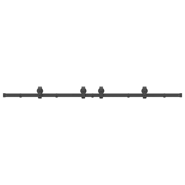 Sliding Door Hardware Kit 200 cm Steel Black