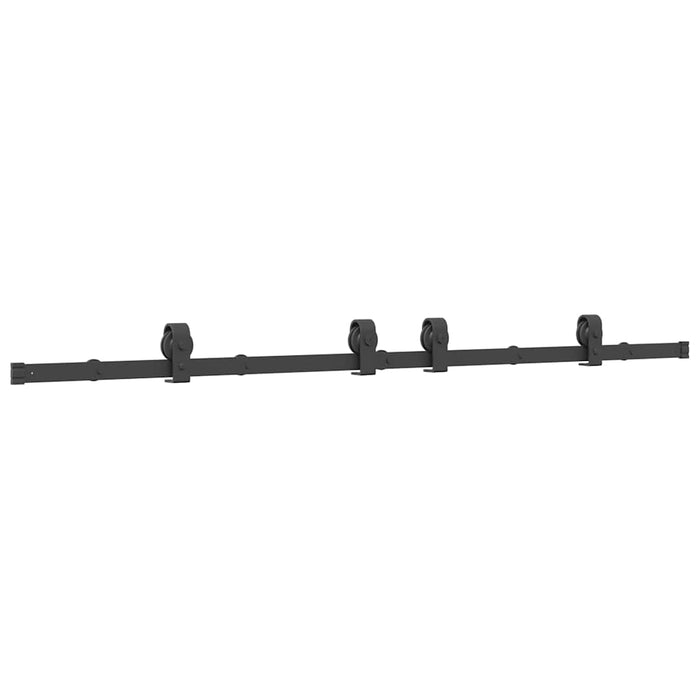 Sliding Door Hardware Kit 183 cm Steel Black