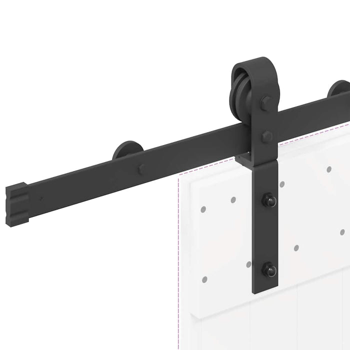 Sliding Door Hardware Kit 183 cm Steel Black