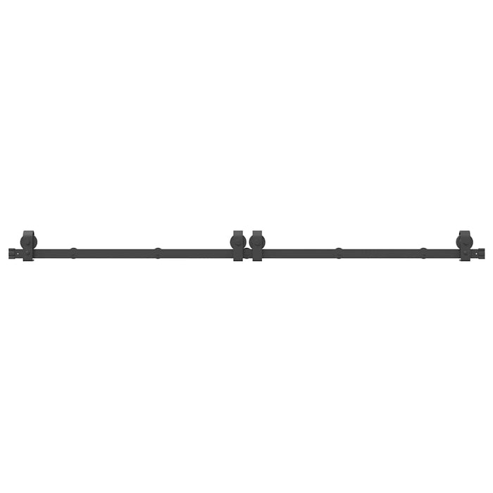 Sliding Door Hardware Kit 200 cm Steel Black