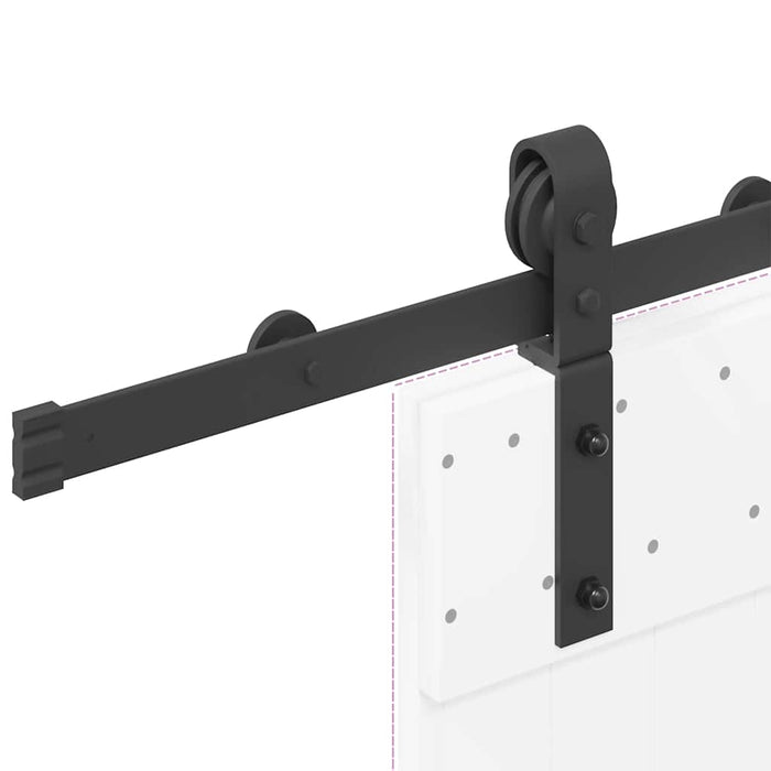 Sliding Door Hardware Kit 200 cm Steel Black