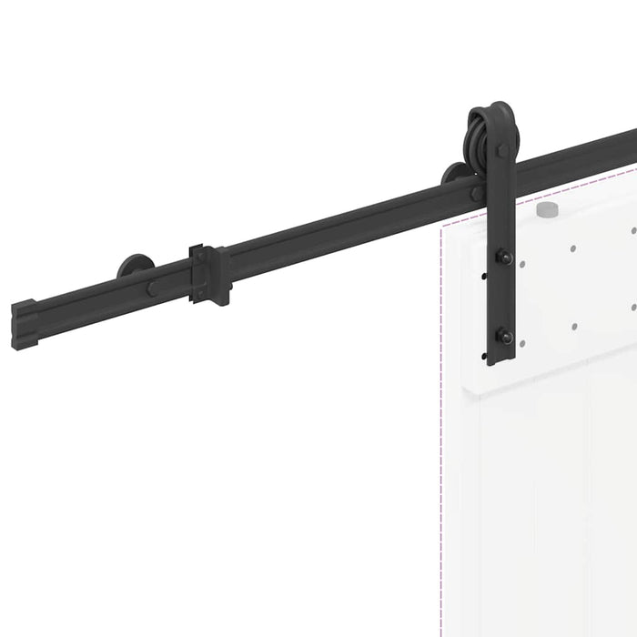 Sliding Door Hardware Kit 200 cm Steel Black