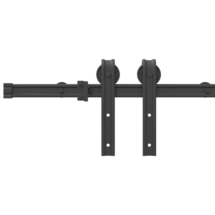 Sliding Door Hardware Kit 200 cm Steel Black