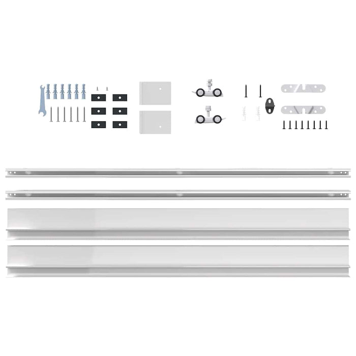 Sliding Door Hardware Kit 183 cm Aluminium Alloy Sliver