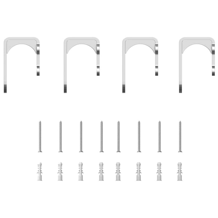 Barn Door Bypass Brackets 4 pcs for Round Rails Stainless Steel