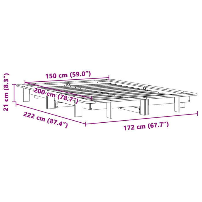 Рамка за легло без матрак 150x200 см King Size Масив Бор