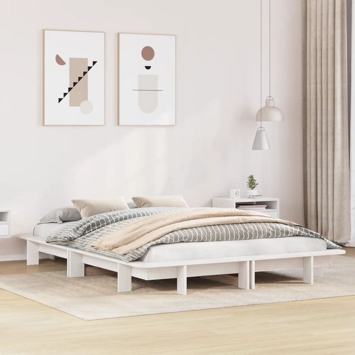 Bed Frame without Mattress White 140x200 cm Solid Wood Pine