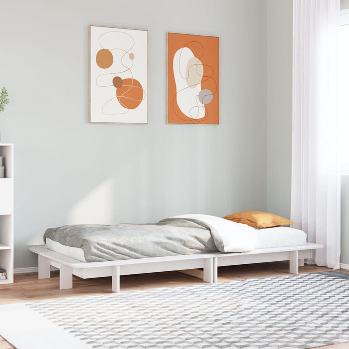 Bed Frame without Mattress White 90x190 cm Single Solid Wood Pine