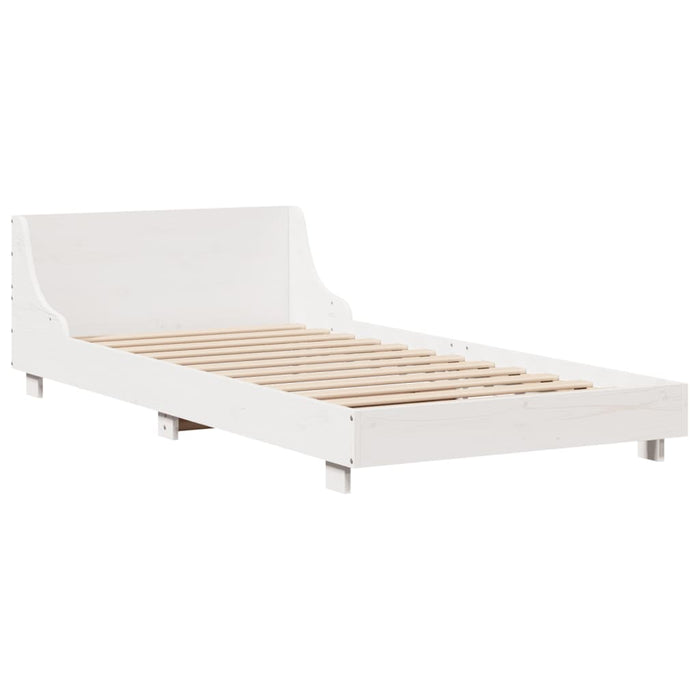 Bed Frame without Mattress White 90x190 cm Single Solid Wood Pine