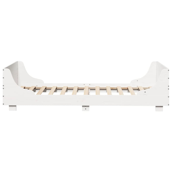 Bed Frame without Mattress White 75x190 cm Small Single Solid Wood Pine