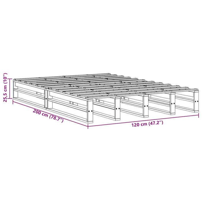 Рамка за легло без матрак 120x200 см масивна чамова дървесина