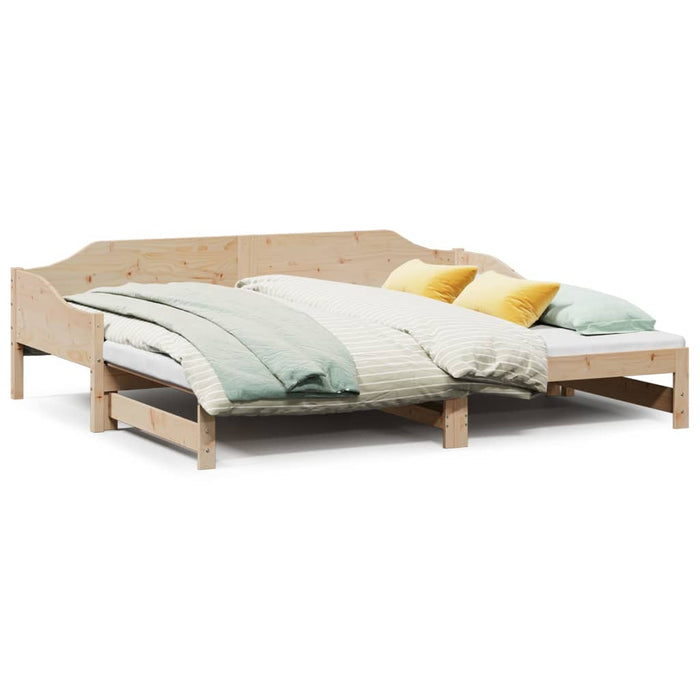 Daybed with Trundle without Mattress 80x200 cm Solid Wood