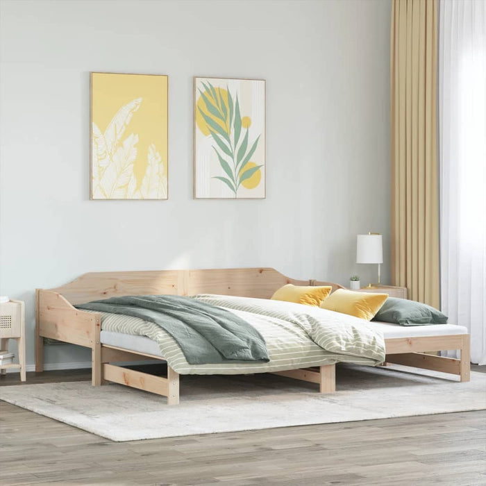 Daybed with Trundle without Mattress 80x200 cm Solid Wood