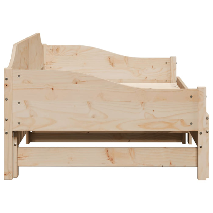 Daybed with Trundle without Mattress 80x200 cm Solid Wood