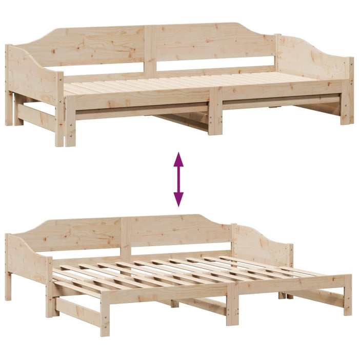 Daybed with Trundle without Mattress 80x200 cm Solid Wood