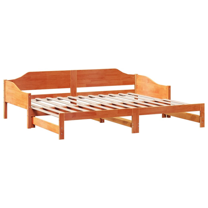 Daybed with Trundle without Mattress Wax Brown 80x200 cm Solid Wood