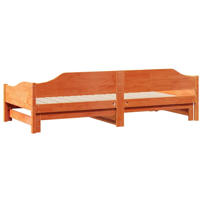 Daybed with Trundle without Mattress Wax Brown 80x200 cm Solid Wood