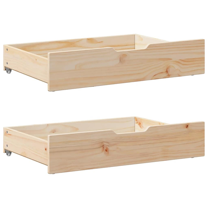 Under-Bed Drawers with Wheels 2 pcs 80x55x17 cm Solid Wood Pine