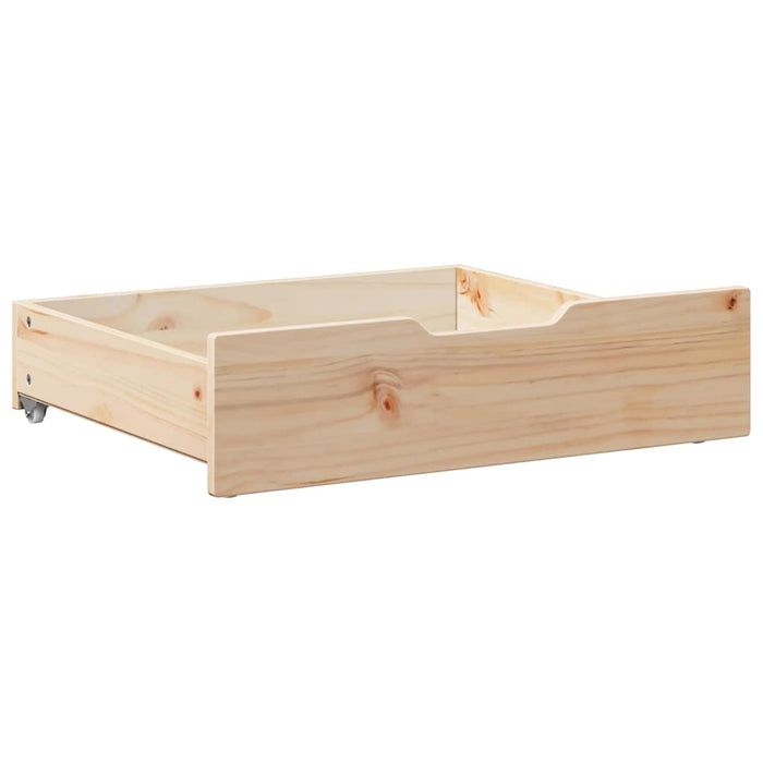 Under-Bed Drawers with Wheels 2 pcs 75x55x17 cm Solid Wood Pine