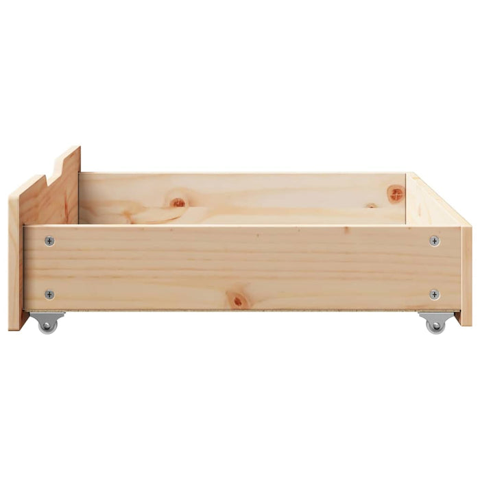 Under-Bed Drawers with Wheels 2 pcs 75x55x17 cm Solid Wood Pine