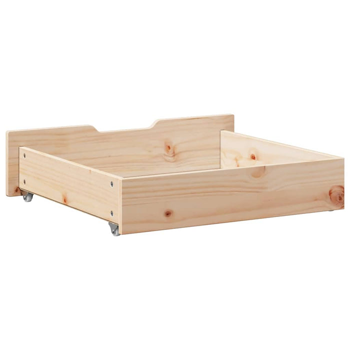 Under-Bed Drawers with Wheels 2 pcs 75x55x17 cm Solid Wood Pine