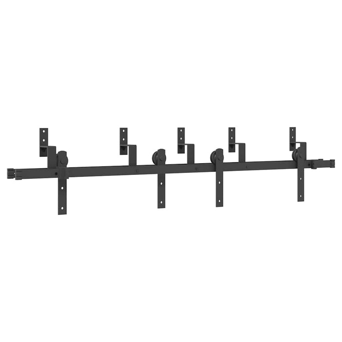 Sliding Door Hardware Kit 183 cm Steel Black