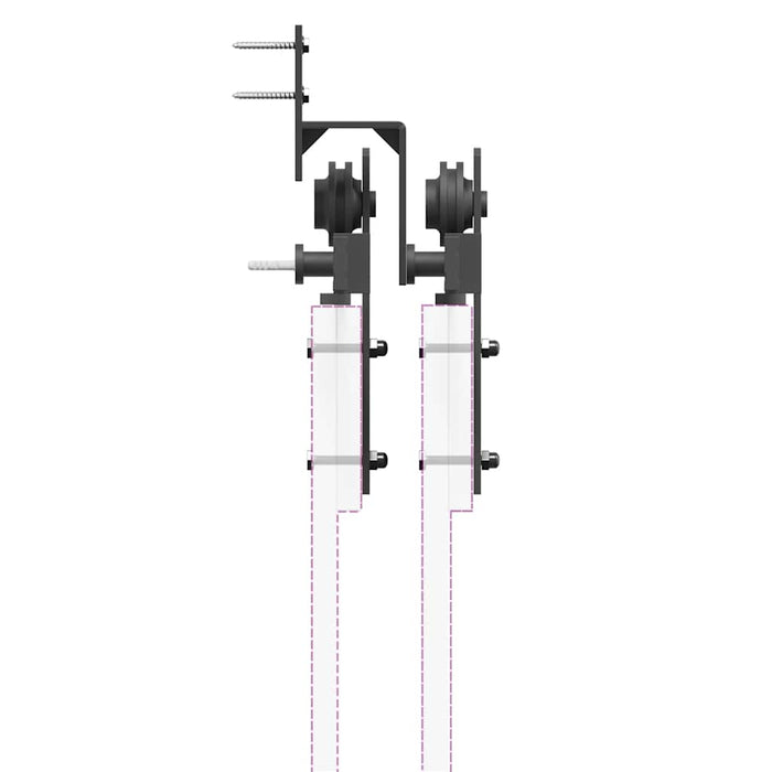 Sliding Door Hardware Kit 152,5 cm Steel Black