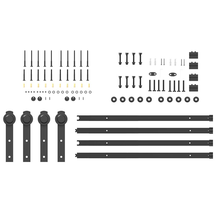 Sliding Door Hardware Kit 213,5 cm Steel Black