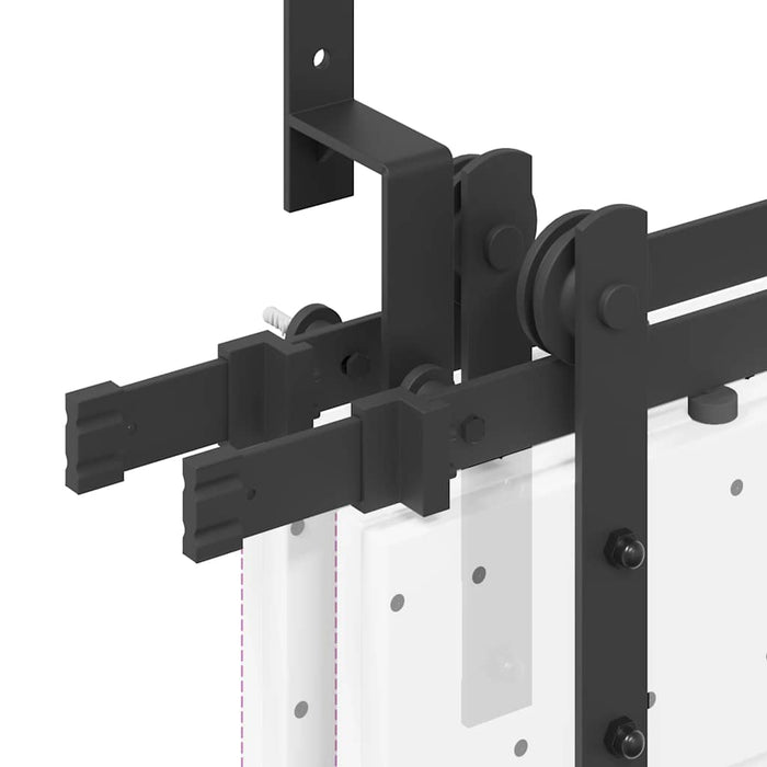 Sliding Door Hardware Kit 213,5 cm Steel Black