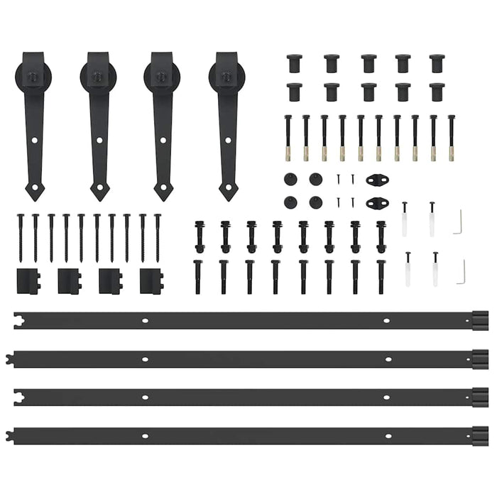 Sliding Door Hardware Kit 213,5 cm Steel Black