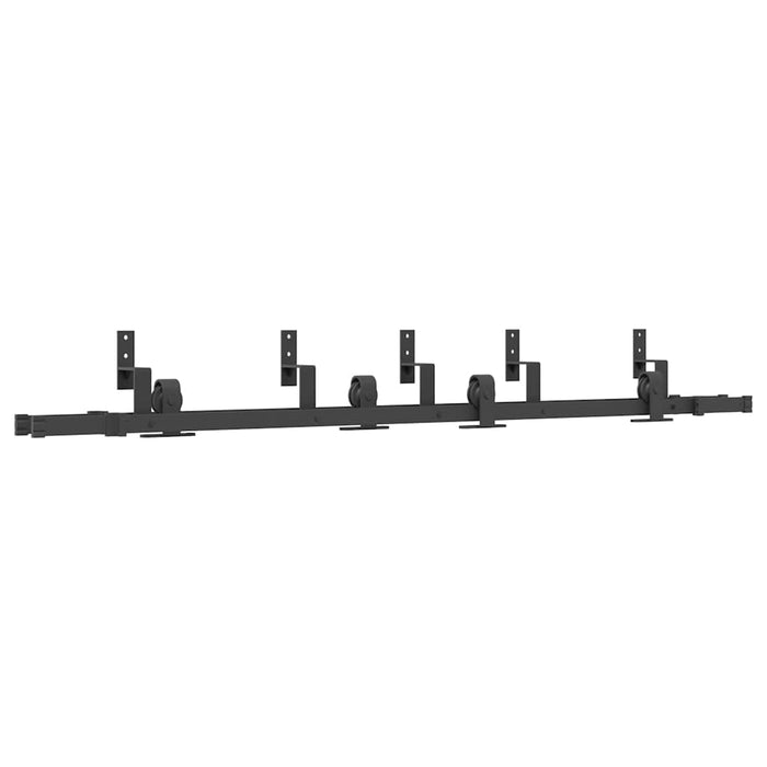 Sliding Door Hardware Kit 200 cm Steel Black