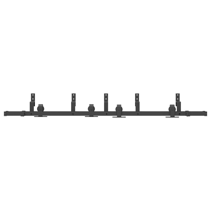 Sliding Door Hardware Kit 200 cm Steel Black