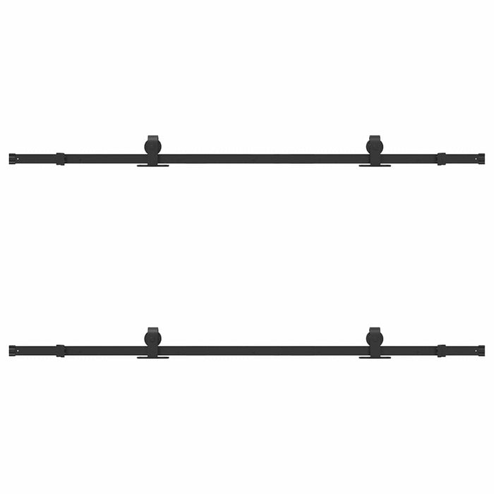 Sliding Door Hardware Kit 200 cm Steel Black