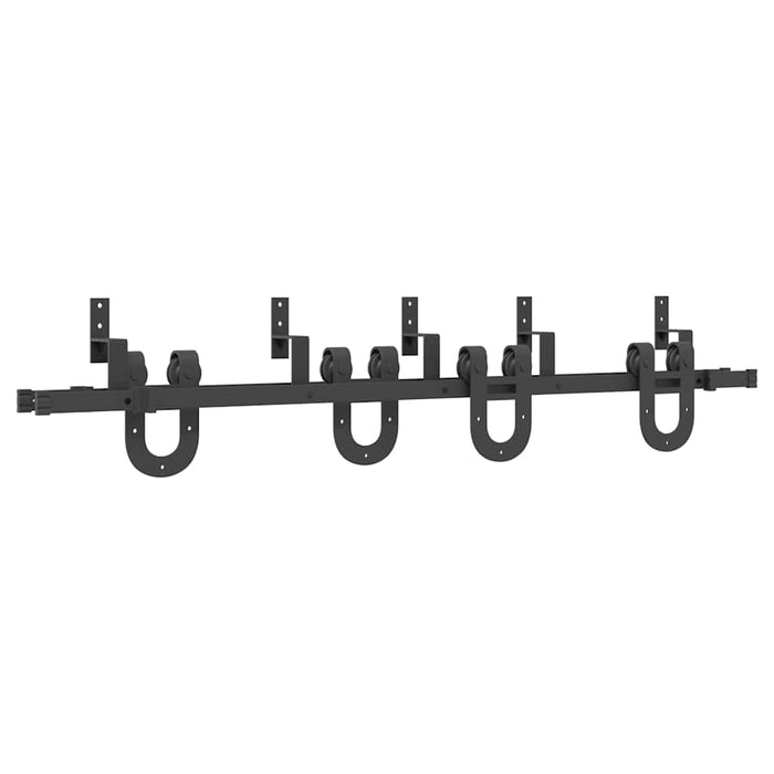 Sliding Door Hardware Kit 183 cm Steel Black