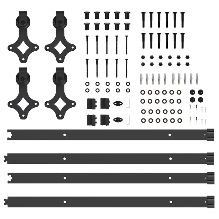 Sliding Door Hardware Kit 152,5 cm Steel Black