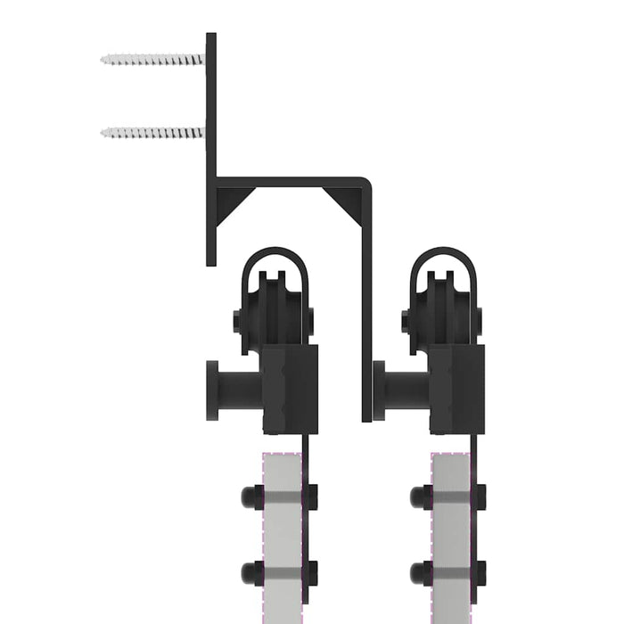 Sliding Door Hardware Kit 152,5 cm Steel Black